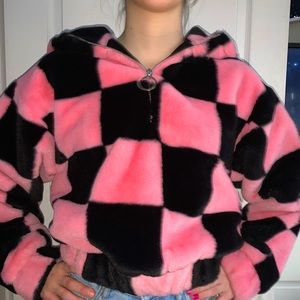 Cropped Sherpa hoodie